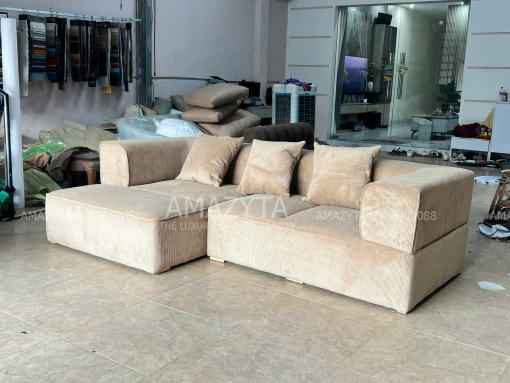 Đóng ghế sofa vải nhung gân