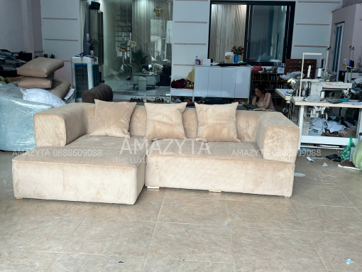 Đóng ghế sofa vải nhung gân