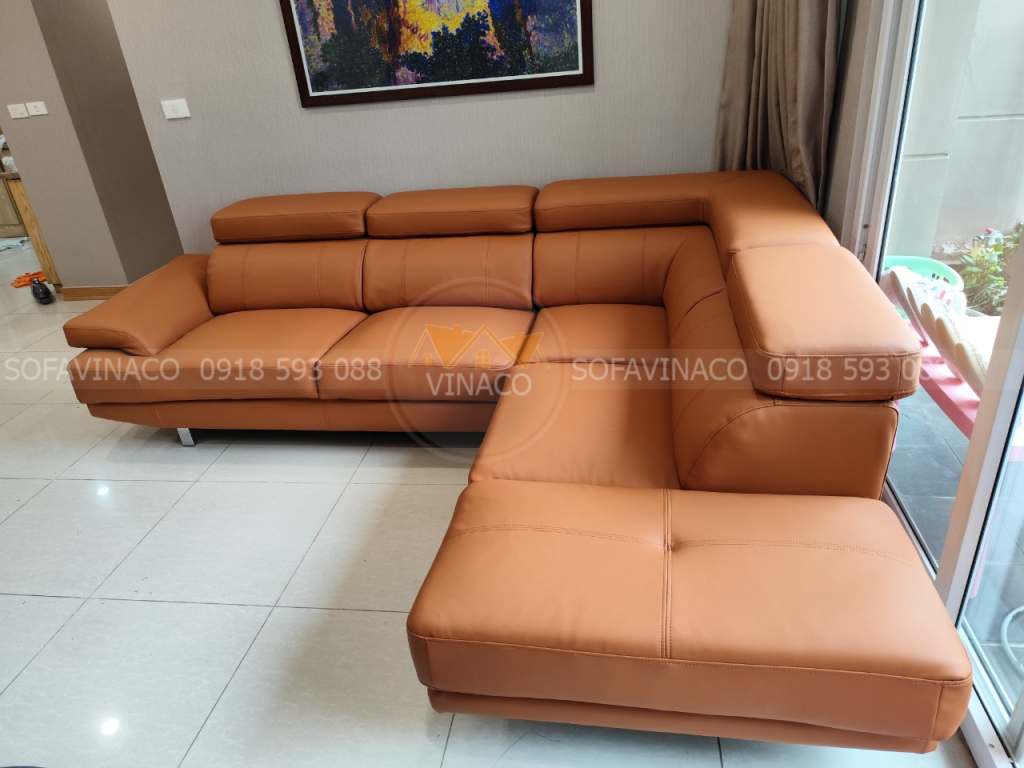 Ghế sofa sau khi được bọc da mới