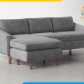 Ghế sofa góc chữ L kê phòng khách bọc nỉ nhung tăm