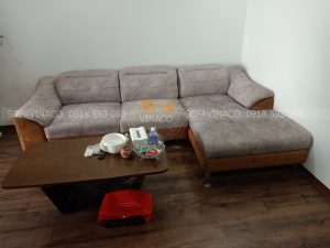 Ghế sofa bọc lại từ da sang vải