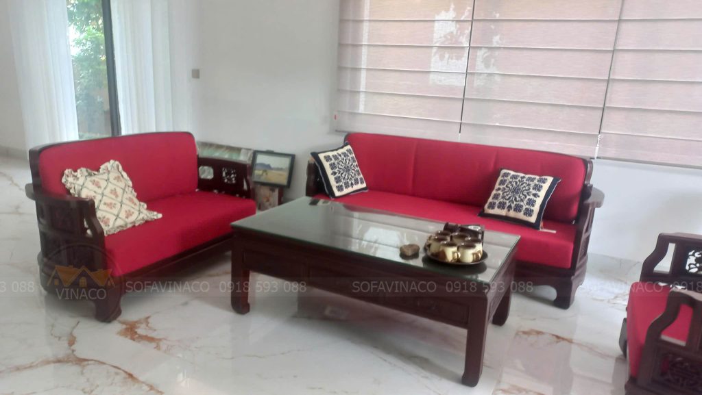 Đệm ghế gỗ sofa vải cotton sang đẹp khi tới tay khách hàng