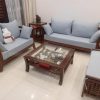 Bộ đệm ghế gỗ sau khi được may xong và giao đến tay khách hàng tại Hà Nội