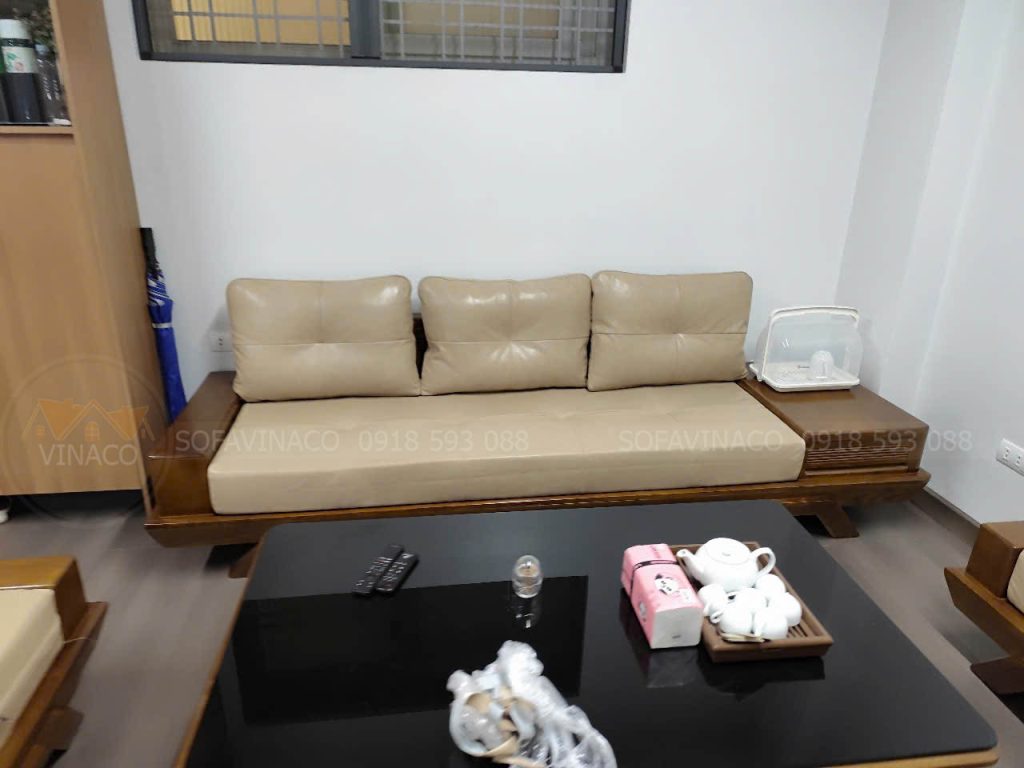 Bàn giao Bộ đệm ghế gỗ được làm từ da êm ái sang trọng tại Cầu Giấy