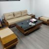 Hoàn thiện bộ đệm da ghế sofa gỗ tại Cầu Giấy Hà Nội