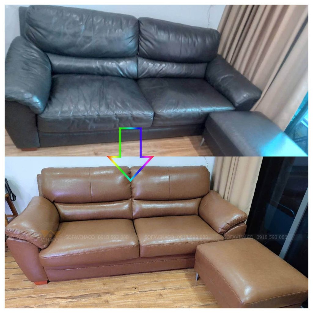 Bọc lại sofa Da công nghiệp cho khách hàng tại Hà Nội