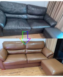 Bộ ghế sofa trước và sau khi sử dụng dịch vụ bọc ghế sofa tại nhà giá rẻ Hà Nội như mới đến 99%