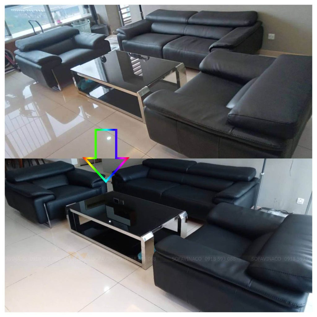 Bọc lại bộ ghế sofa da phòng khách tại Hà Nội