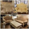 Bộ ghế sofa Tân Cổ Điển trước và sau khi được may vỏ và bọc lại tại nhà