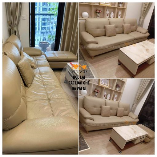 bộ ghế sofa trước và sau khi bọc lại tại Hà Nội