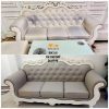 Bộ ghế trước và sau khi sử dụng dịch vụ bọc ghế sofa tại nhà Hà Nội