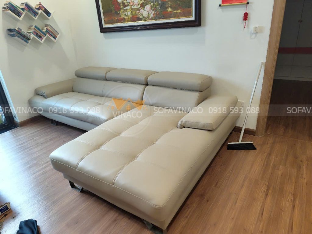 Bọc lại ghế sofa da tại nhà cho khách tại Long Biên