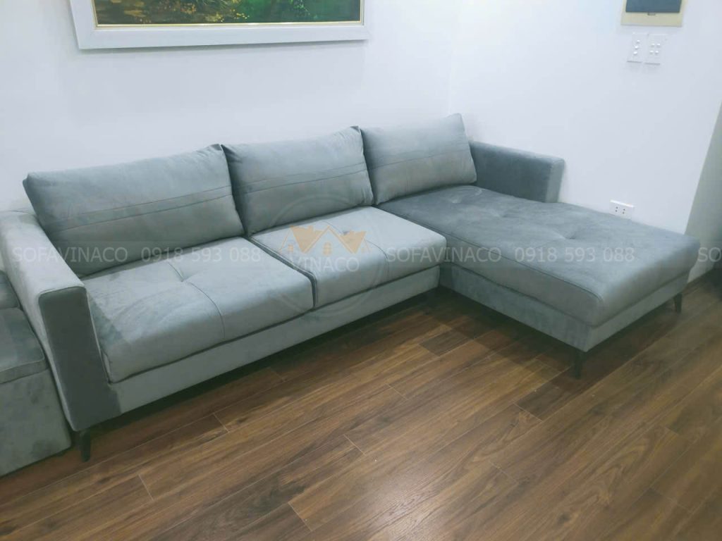 Bộ ghế sofa sau khi bọc xong tại nhà khách hàng