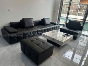 Đóng ghế sofa da cao cấp cho khách tại Đan Phượng
