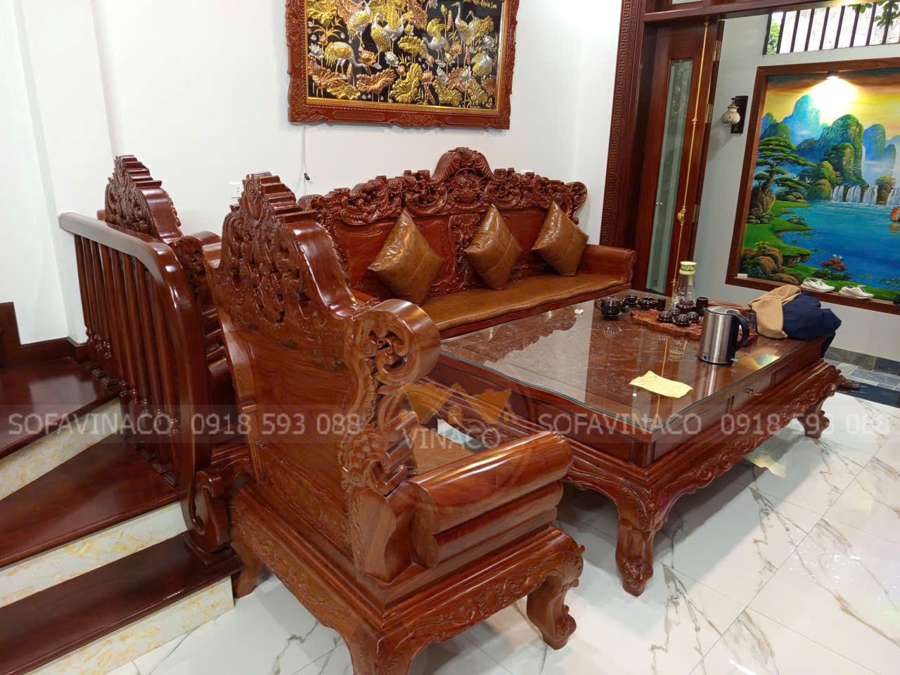 Làm đệm ghế gỗ cho khách tại Đông Anh Làm đệm ghế gỗ cho khách tại Đông Anh