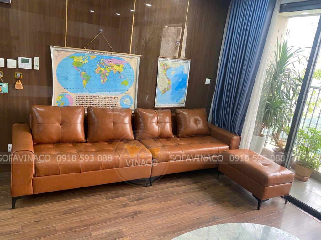 Bọc lại ghế sofa da cho khách tại Trần Duy Hưng
