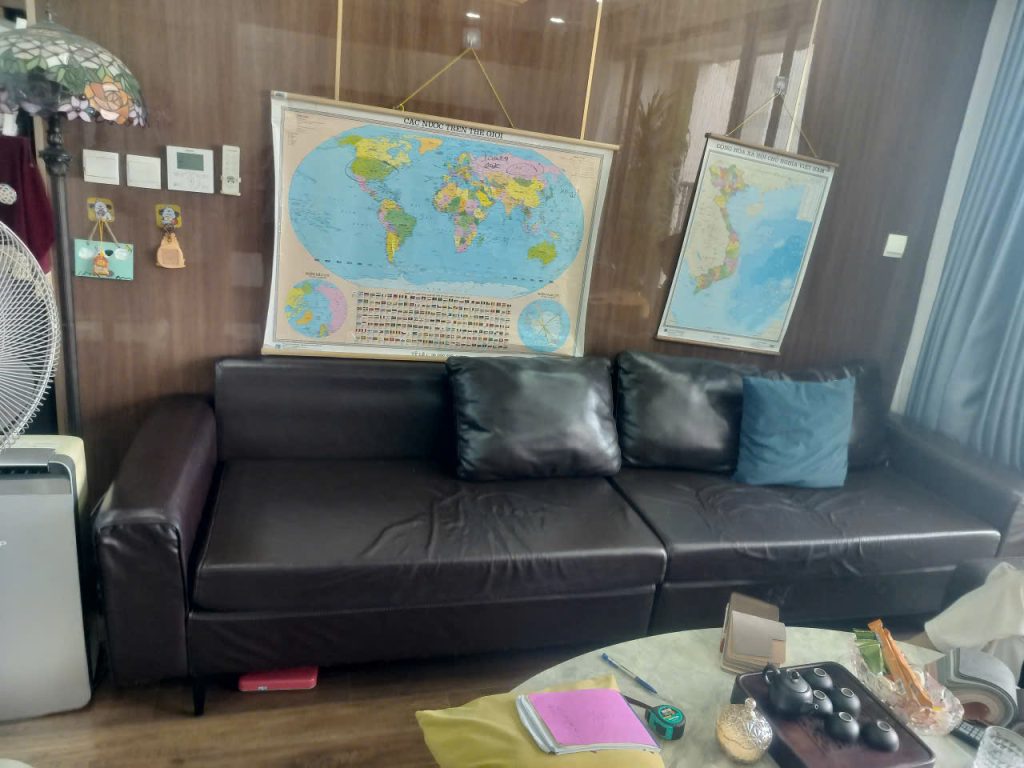 Bọc lại ghế sofa da cho khách tại Trần Duy Hưng