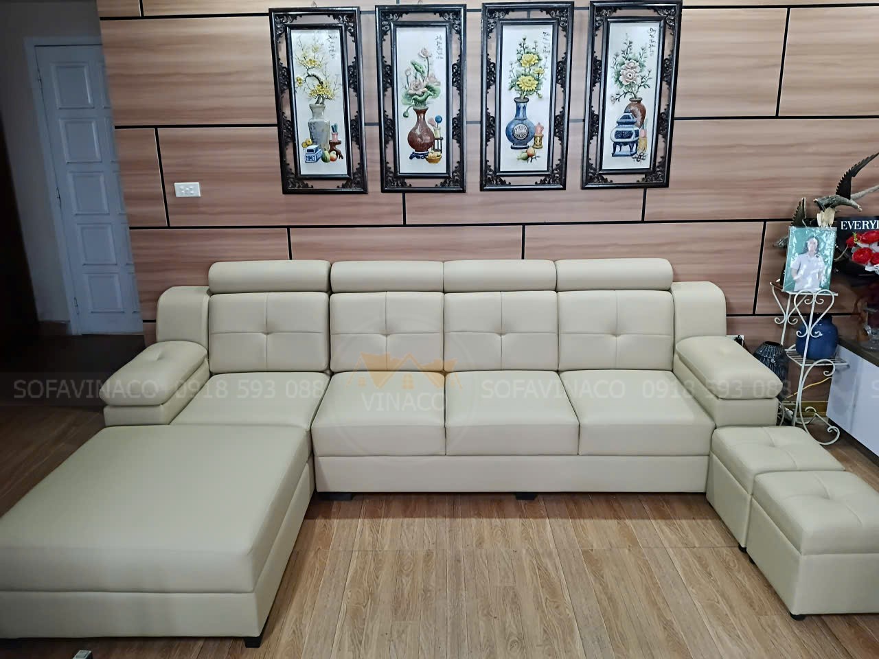 Bọc lại ghế sofa da cho khách tại Thái Thịnh