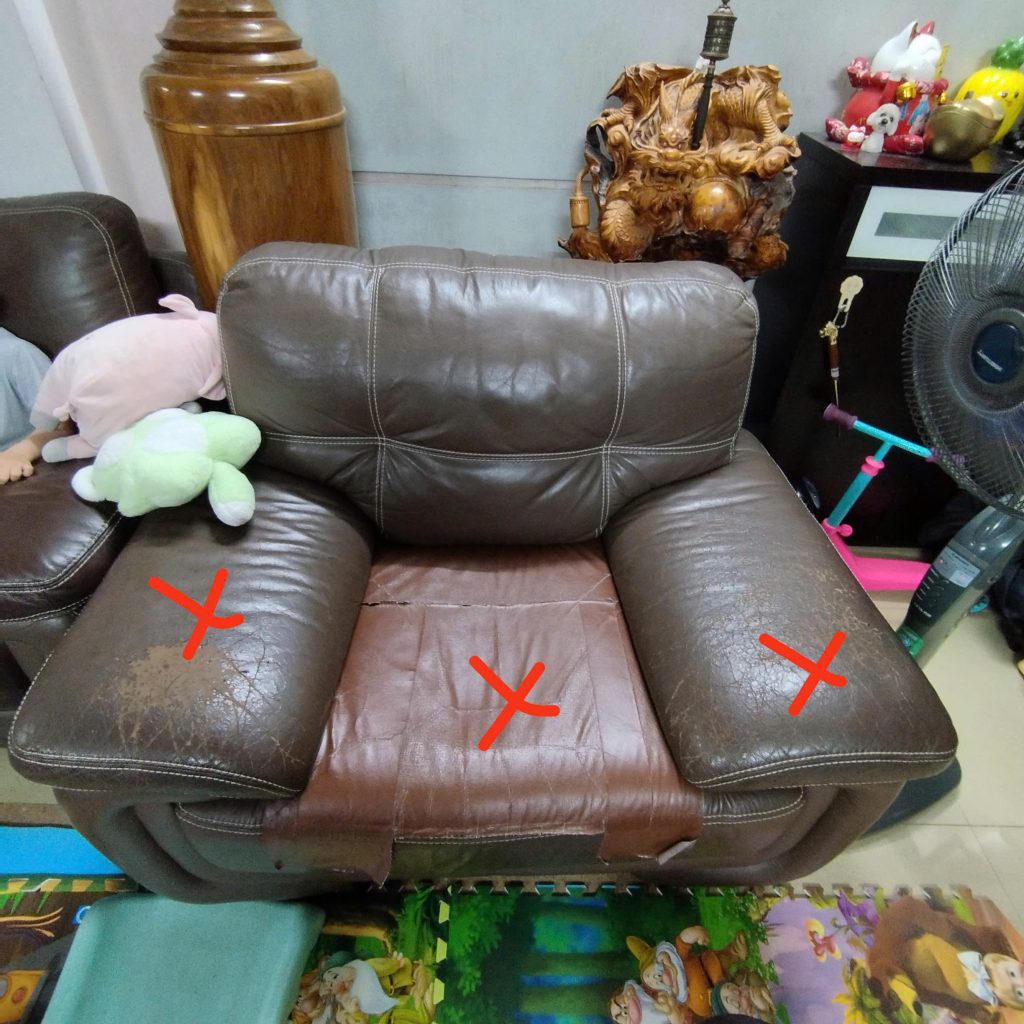 Bọc lại ghế sofa da nứt rách