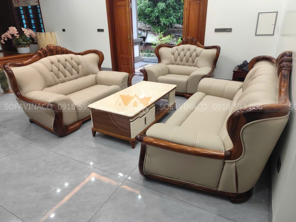 Bọc lại ghế sofa da cao cấp Nadia cho khách hàng tại Vĩnh Phúc