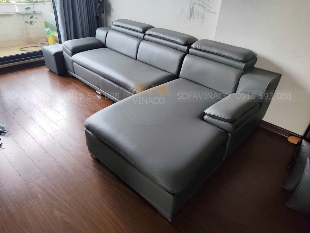 Bọc lại ghế sofa da cho khách tại Long Biên