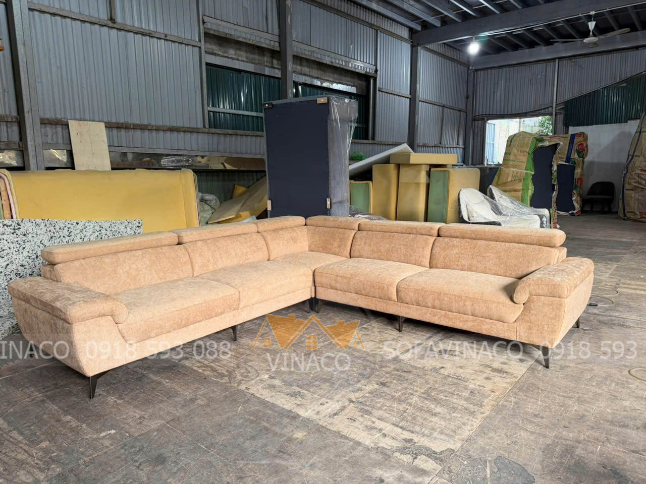 Chi tiết mẫu ghế Sofa L vừa mới đóng xong tại xưởng