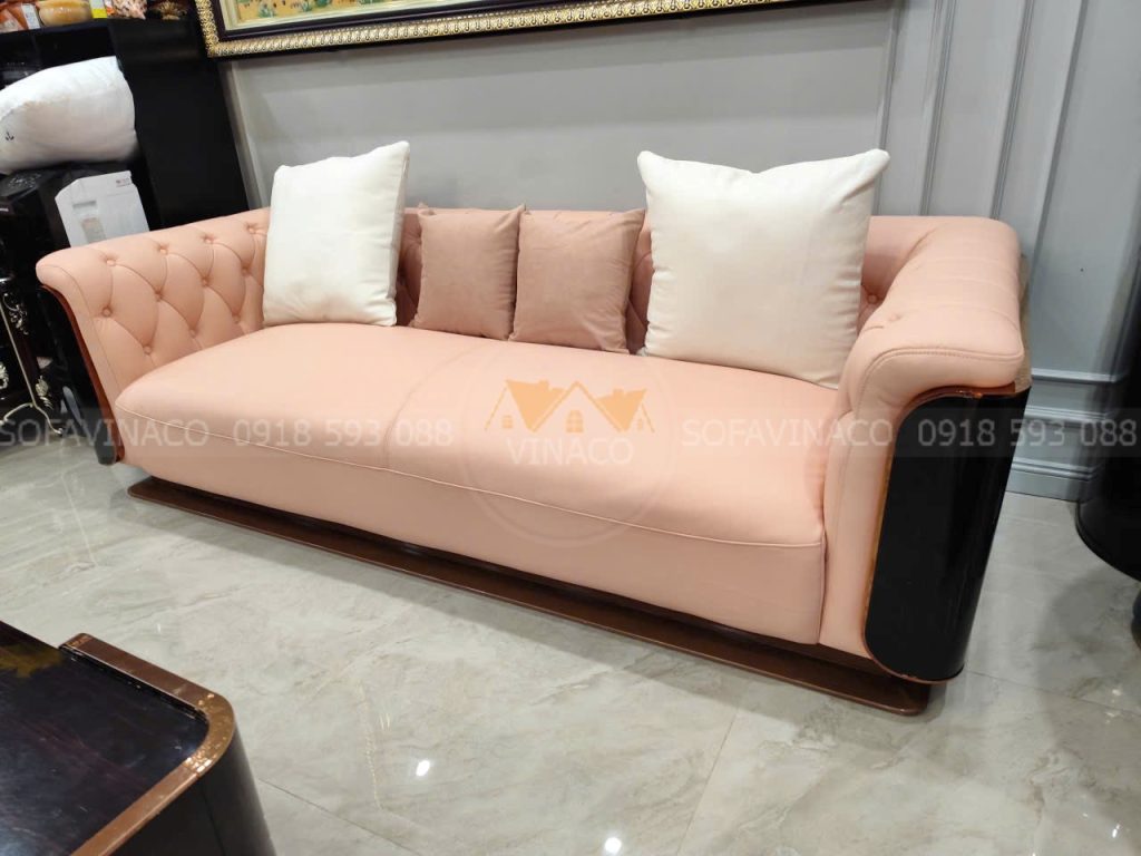 Bọc lại ghế sofa da thật 100% cho khách tại Long Biên