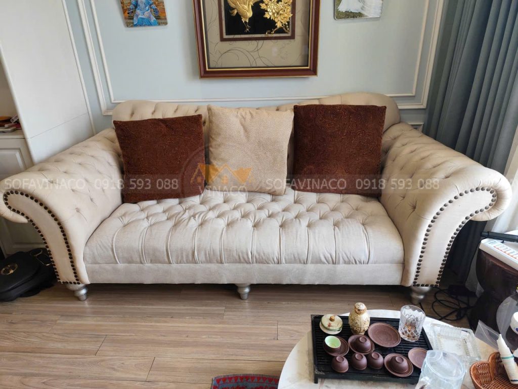 Bọc lại ghế sofa vải cho khách tại Long Biên