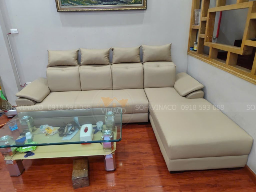 Bọc lại ghế sofa da cho khách tại Xuân Đỉnh