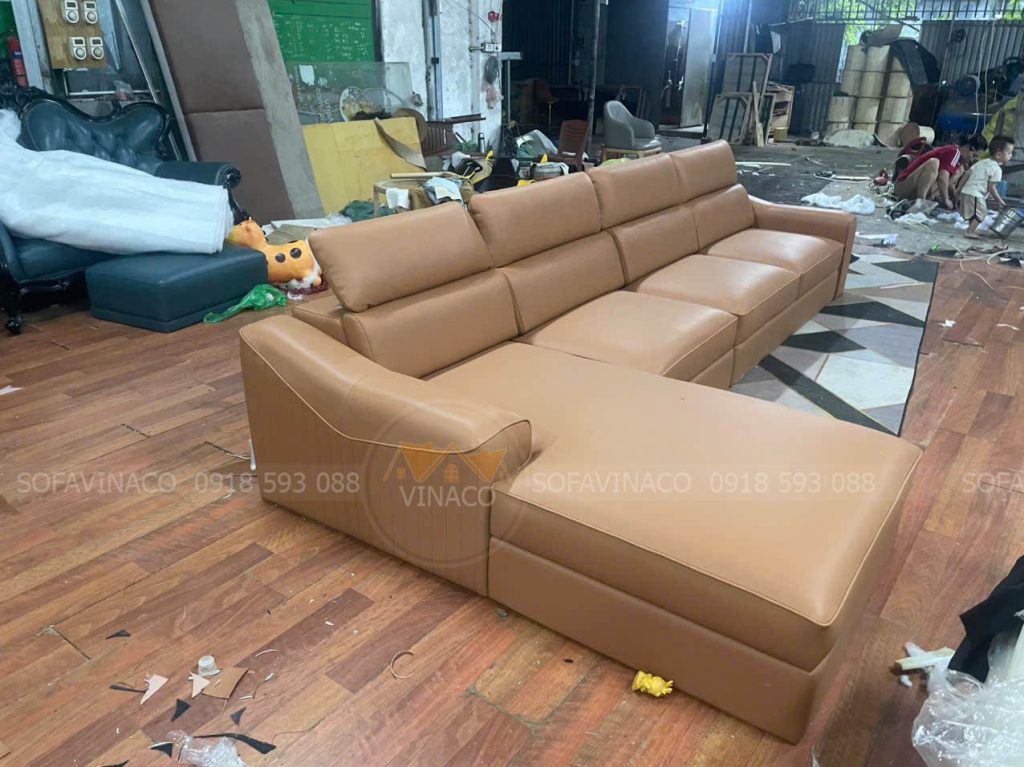 Ghế sofa góc L sang xịn được đóng mới tại xưởng