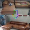 bộ ghế sofa trước và sau khi bọc lại tại nhà