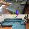 Bộ ghế sofa trước và sau khi bọc tại nhà khách hàng ở Hà Đông