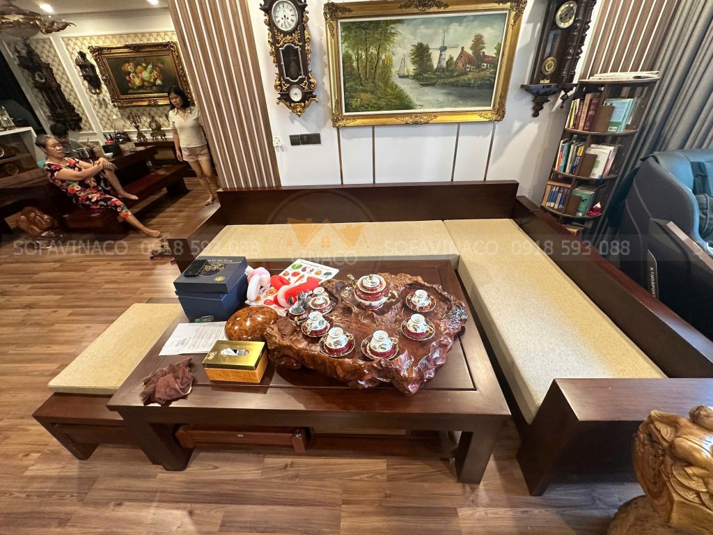 Làm đệm ghế gỗ theo yêu cầu cho khách tại N02-T2 Ngoại Giao Đoàn