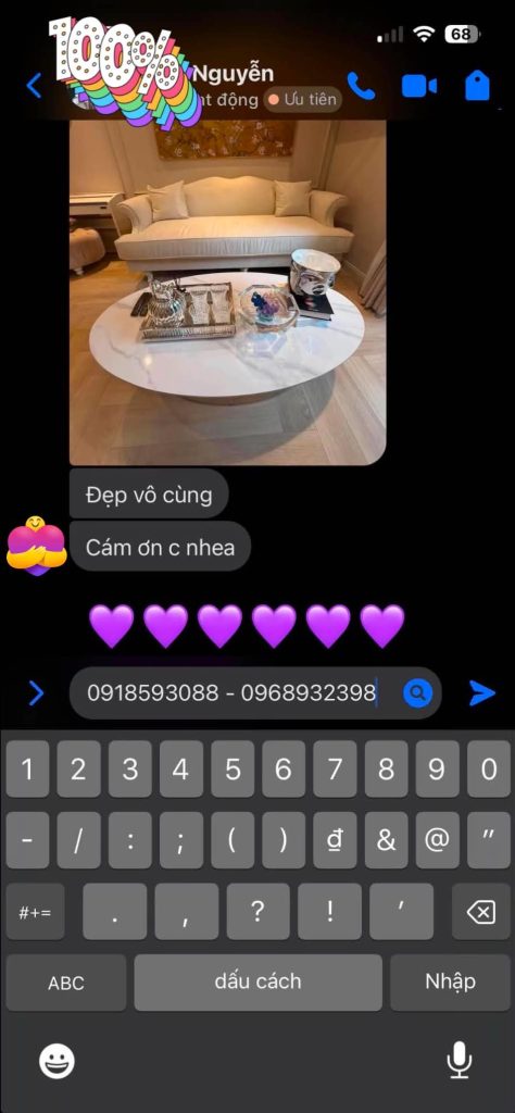 Khách hàng hài lòng với diện mạo mới của bộ sofa