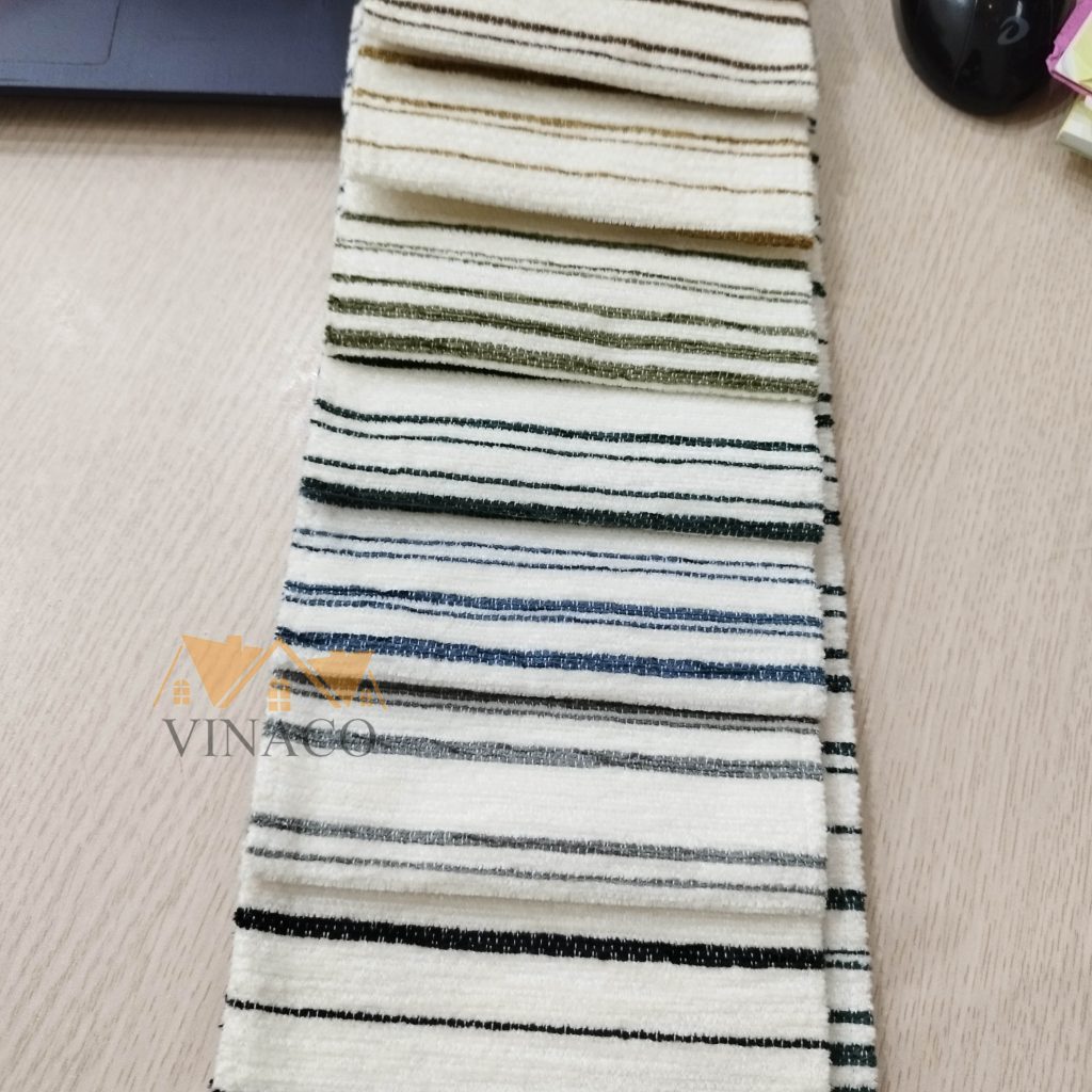 Vải nỉ kẻ ngang phù hợp làm ghế ăn và bọc sofa