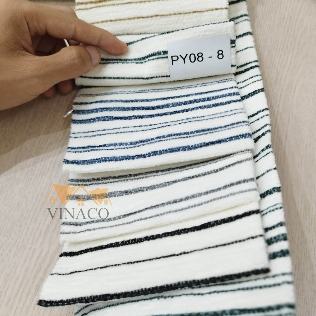 Vải nỉ kẻ ngang phù hợp làm ghế ăn và bọc sofa