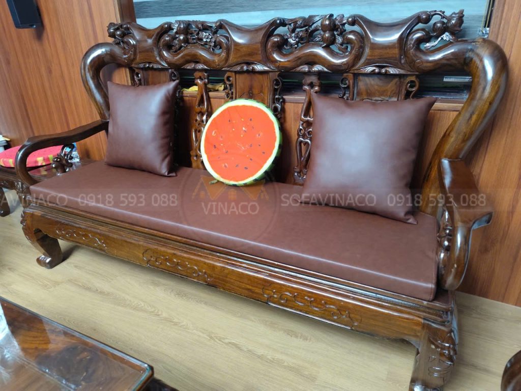 Đệm ghế gỗ bọc da