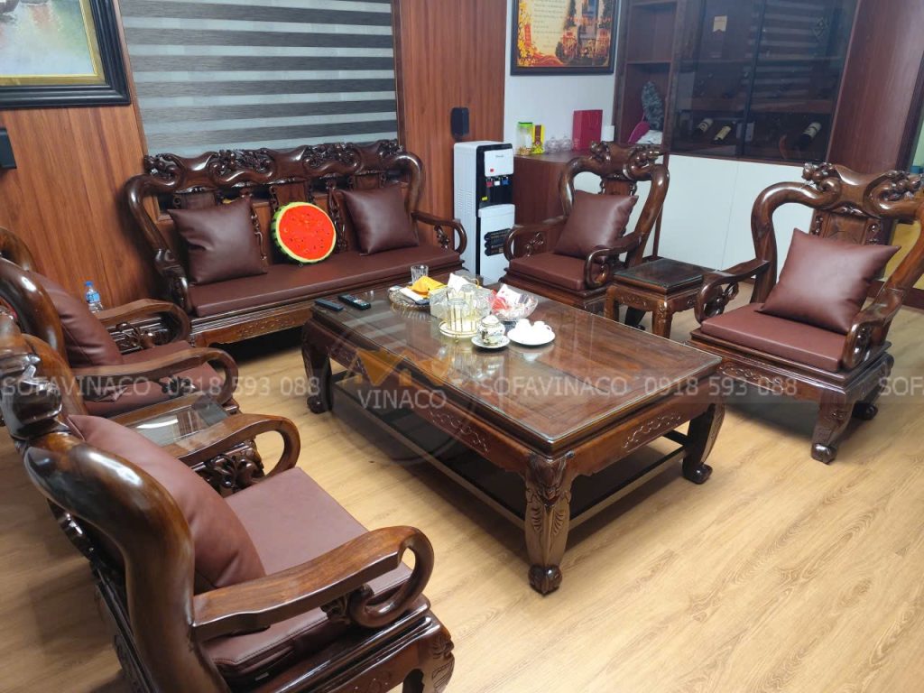 Làm đệm ghế da cho khách tại Hà Trì 1, Hà Đông