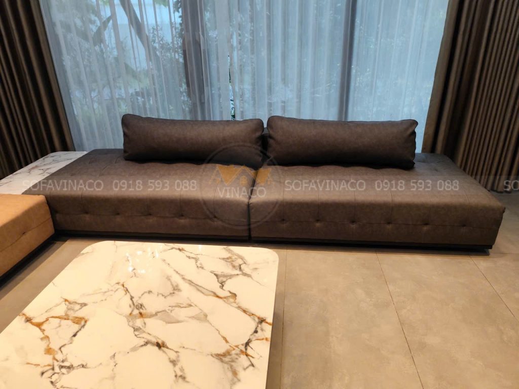 Ghế sofa sau khi được bọc lại da mới