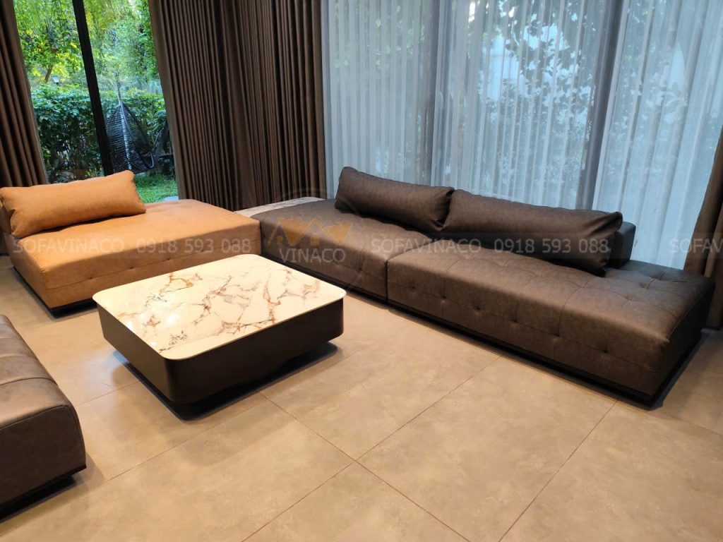 Bọc lại ghế sofa da cho khách tại Đại Lải, Phú Thọ