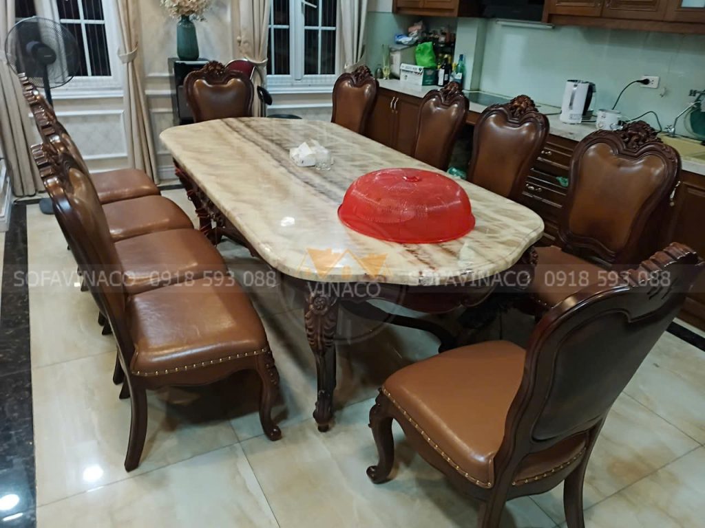 Ghế bàn ăn bọc sau khi bọc 
