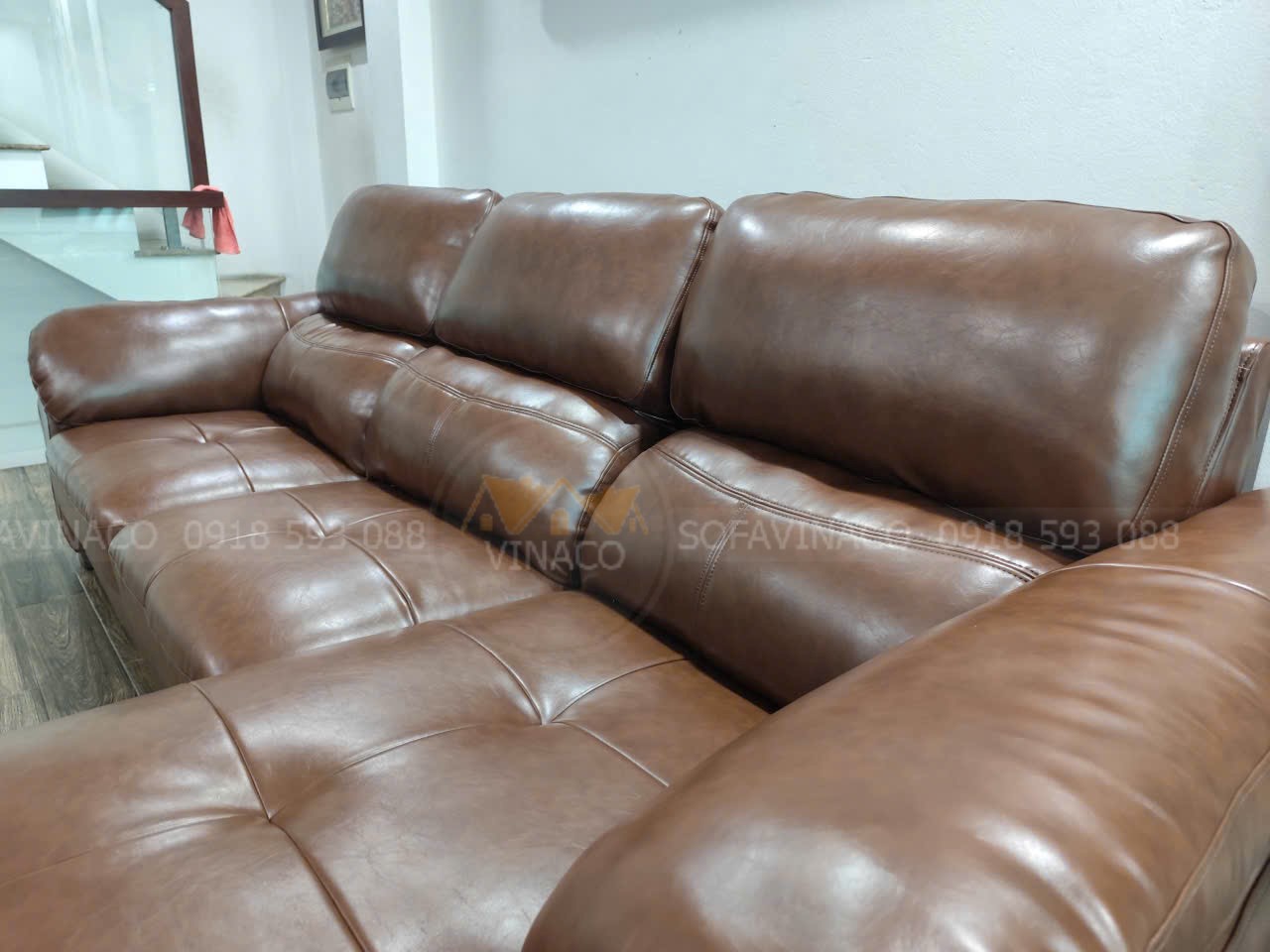Bộ ghế sofa da sau khi bọc Bộ ghế sofa da sau khi bọc