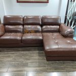 Bộ ghế sofa da sau khi bọc
