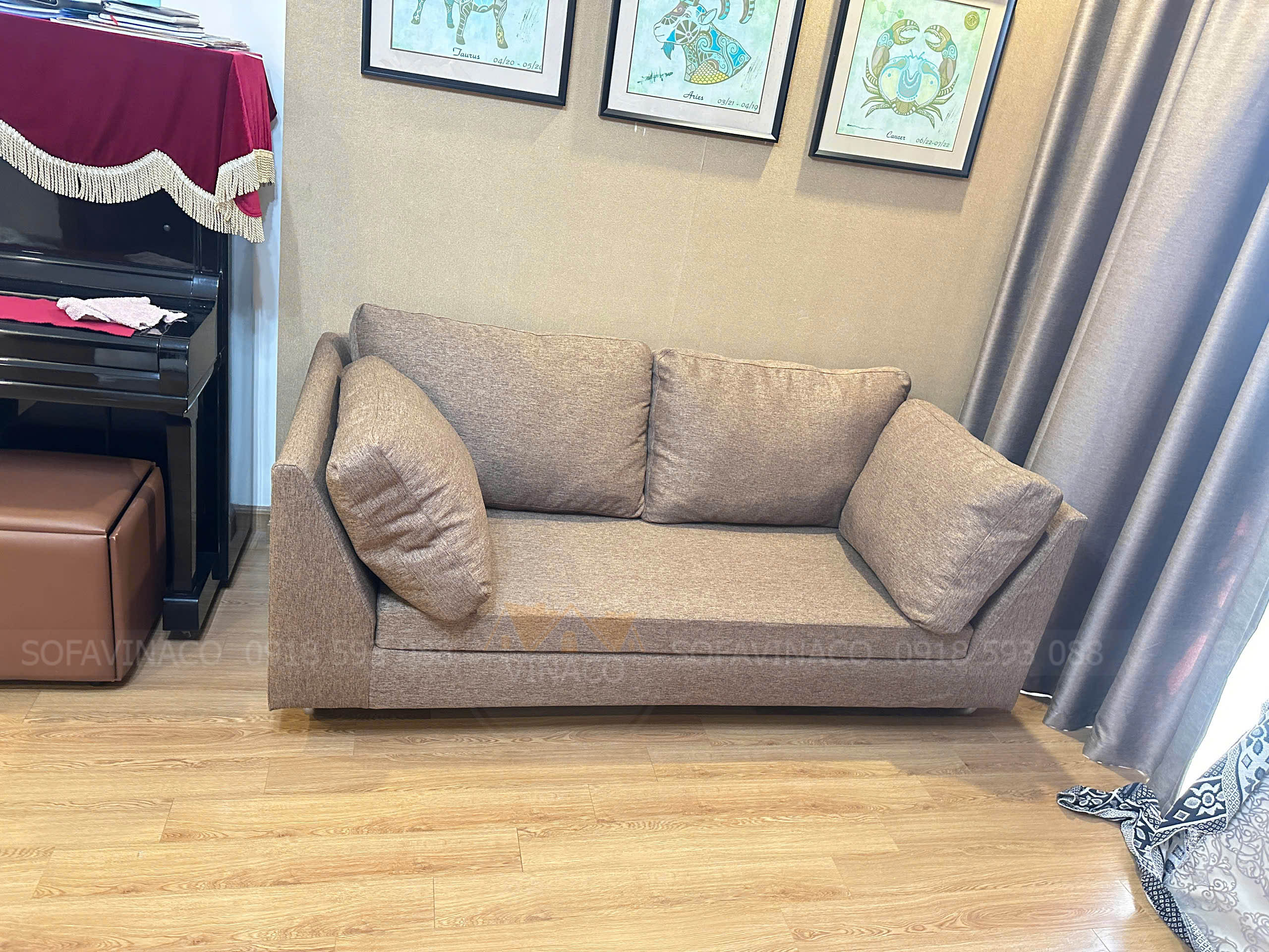 Bọc lại bộ ghế sofa vải nỉ đẹp