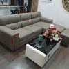 Bọc lại sofa da màu ghi phù hợp không gian khó bám bẩn