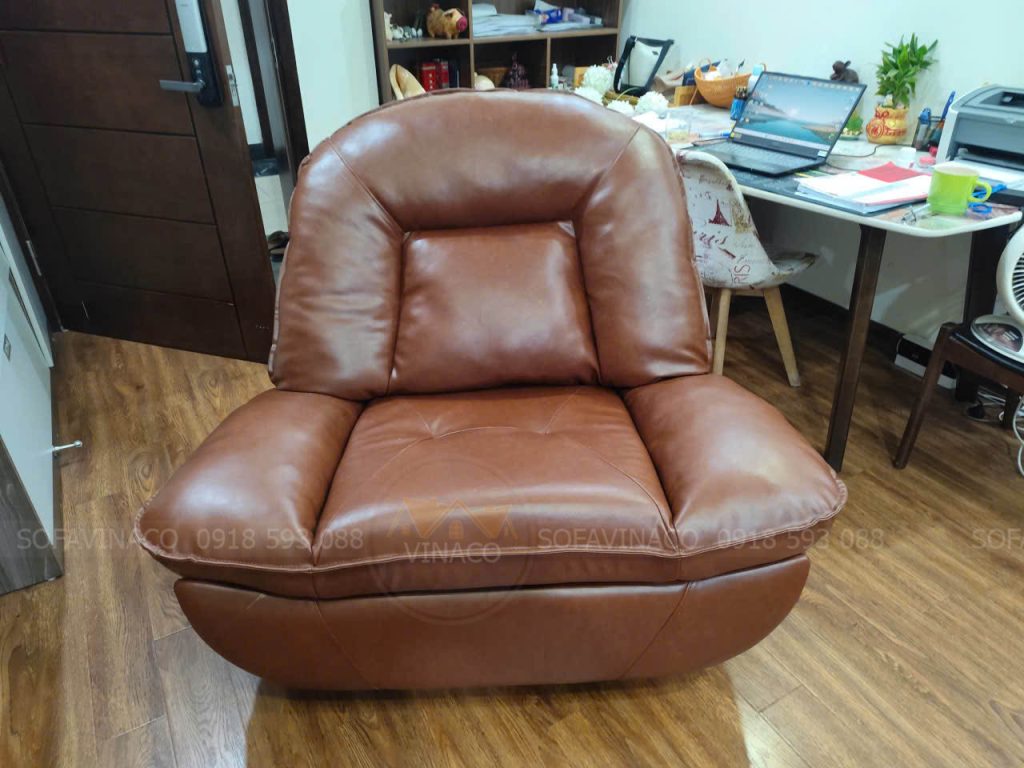 Ghế sofa thư giãn sau khi bọc xong như mới