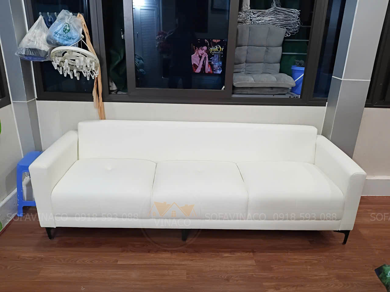bộ sofa sau khi bọc lại