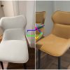 ghế ăn bị rách và bong da sau khi được bọc lại