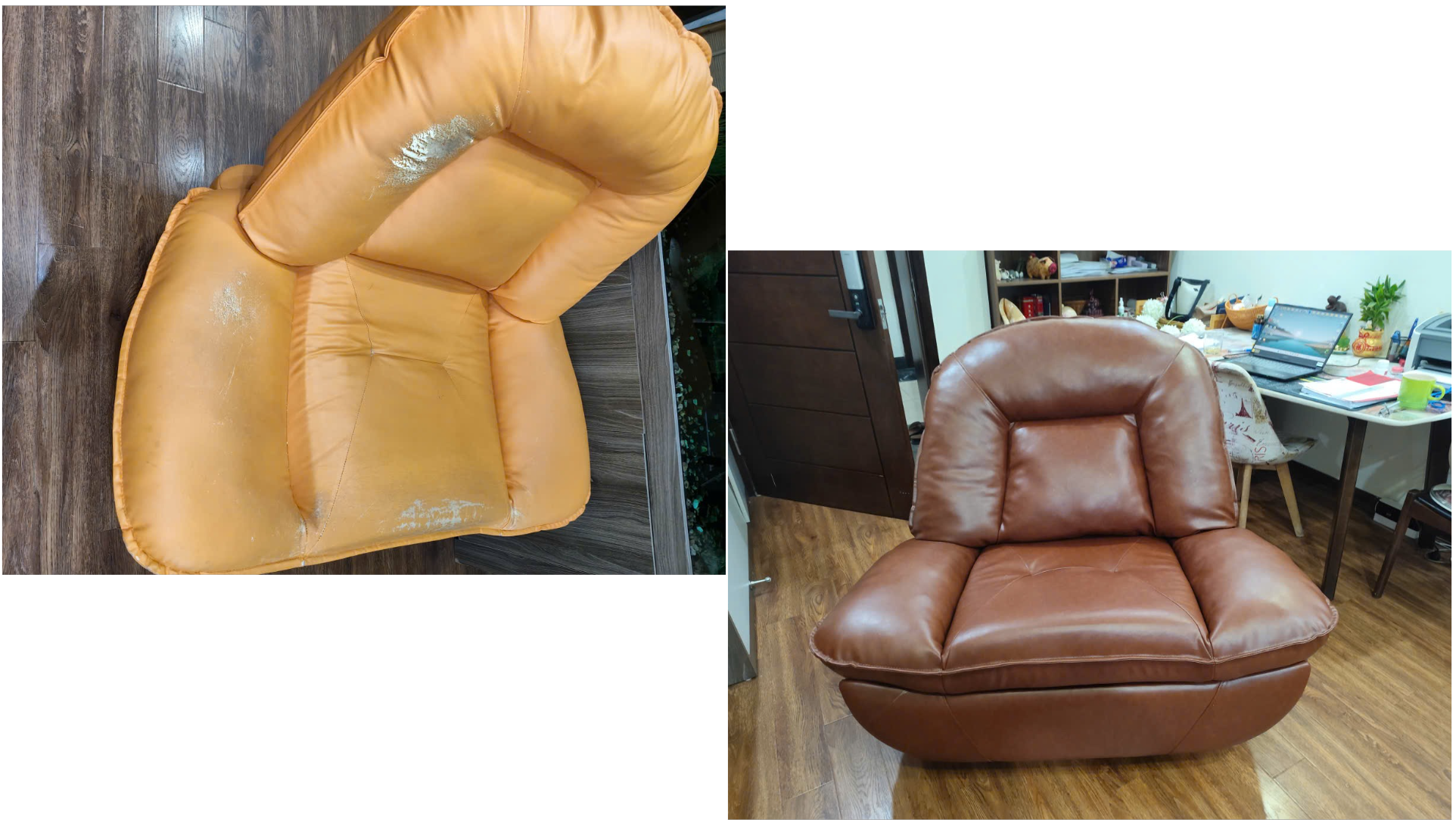 collage-maker-1791602340417 Hình ảnh trước và sau khi bọc lại ghế sofa thư giãn